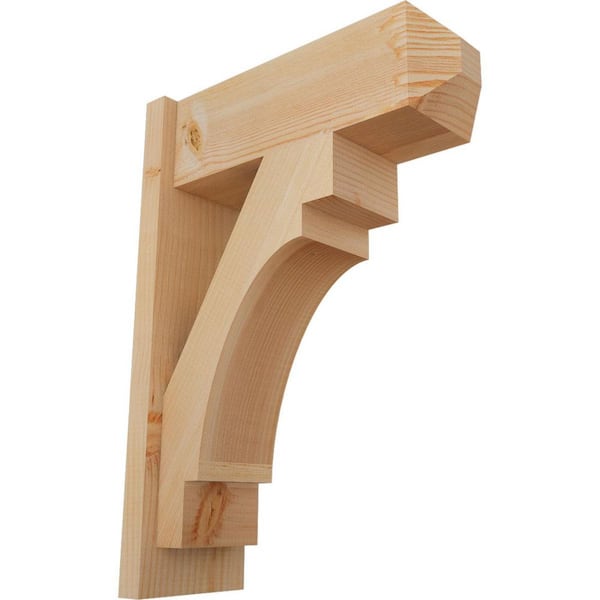 Ekena Millwork 8 in. x 28 in. x 20 in. Douglas Fir Merced Craftsman Smooth Outlooker