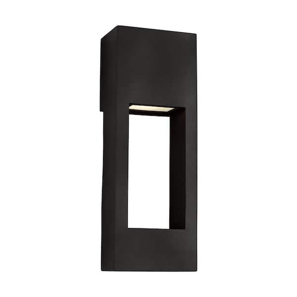 Generation Lighting - Testa Medium 2-Light Black LED Outdoor Wall Lantern Sconce (1-Pack)