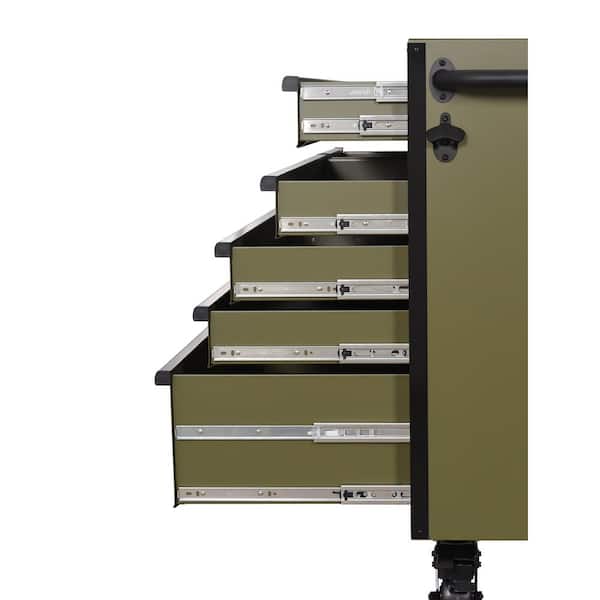 Husky Heavy Duty 52 in. W 9-Drawer Matte Army Green Rolling Tool