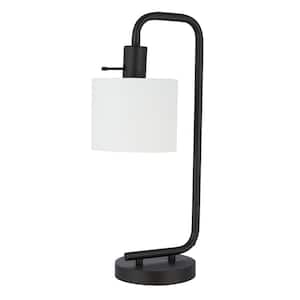 19 in. Oil Rubbed Bronze Metal Downbridge Table Lamp and LED Bulb Included