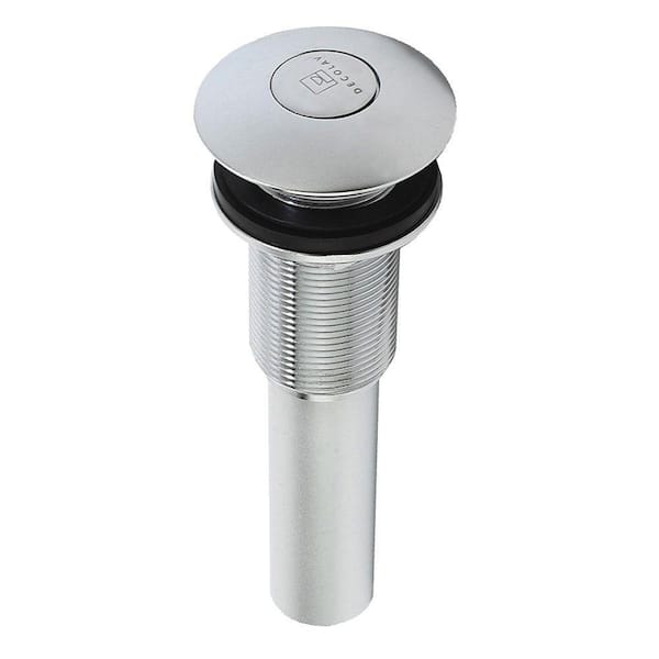 DECOLAV 2.717 in. H x 8.6875 in. D Push Button Closing Umbrella Drain without Overflow in Matte Chrome