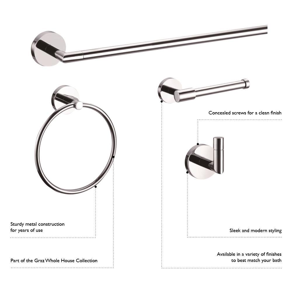 Satin Nickel 4-Piece Bathroom Hardware Accessory Kit
