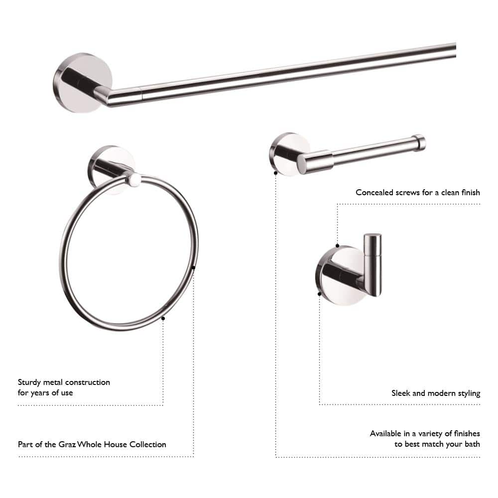 Satin Nickel 24" Wall Mounted Towel Bar