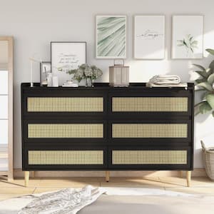 Trenston Black Accent Storage Cabinet with 6-Drawers