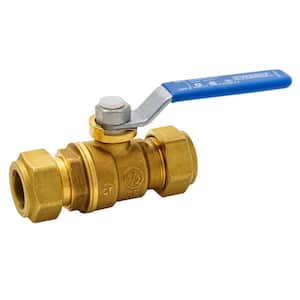 1/2 in. x 1/2 in. Brass Compression Full Port Ball Valve