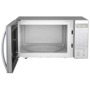 21 in. 1.1 cu. ft. Countertop Microwave in Silver with 1-Touch Cooking Option