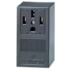 50 Amp Single Surface Mounted Single Outlet, Black