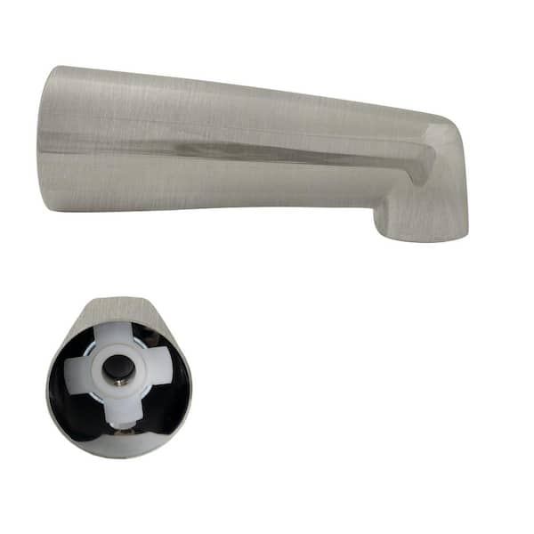 Westbrass 7 in. Extended Reach Wall Mount Tub Spout for Copper Pipe, Satin Nickel