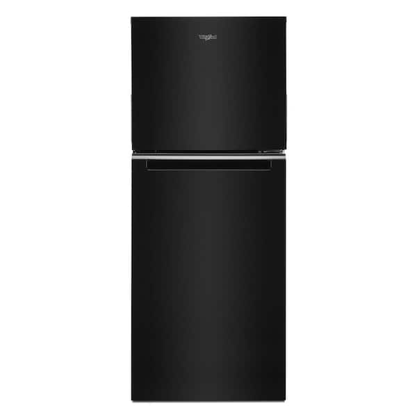 Whirlpool 24 In 11 6 Cu Ft Top Freezer Refrigerator In Black Counter Depth Wrt112czjb The Home Depot