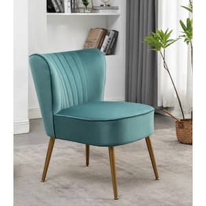 Us pride furniture Sauter 23.2 in. Wide Mid-Century Modern Teal Microfiber Accent Chair (Set of 1)