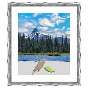 Scratched Wave Chrome Picture Frame Opening Size 20 x 24 in. (Matted To 16 x 20 in.)