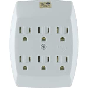 6-Outlet Grounded In-Wall Adapter, White