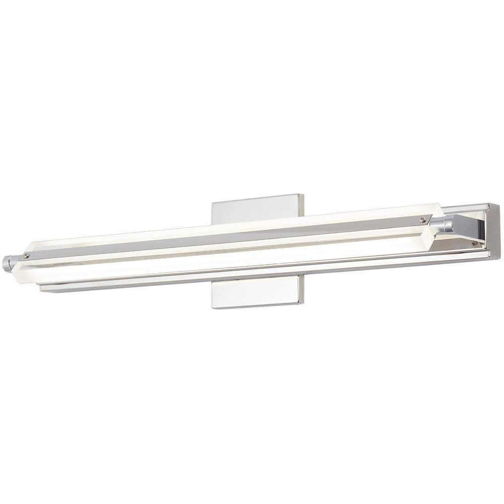 Chrome Led Box Deyidn 23.62 in. 1-Light Chrome LED Vanity Light Bar with 22-Watt 4000K ...