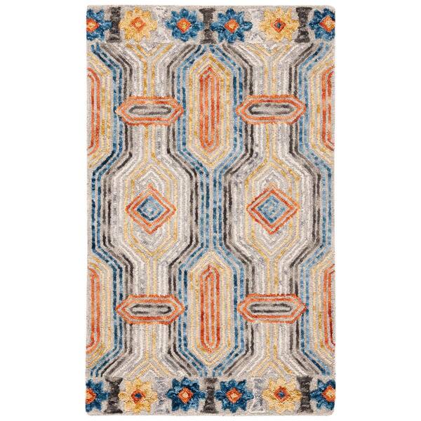 SAFAVIEH Trace Gray/Blue 3 Ft. X 5 Ft. Trellis Area Rug TRC515F-3 - The ...