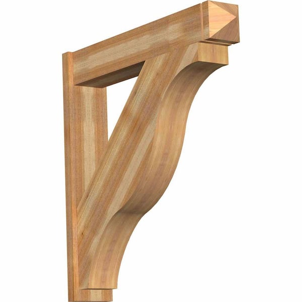 Ekena Millwork 8 in. x 44 in. x 44 in. Western Red Cedar Fuston Arts and Crafts Rough Sawn Outlooker
