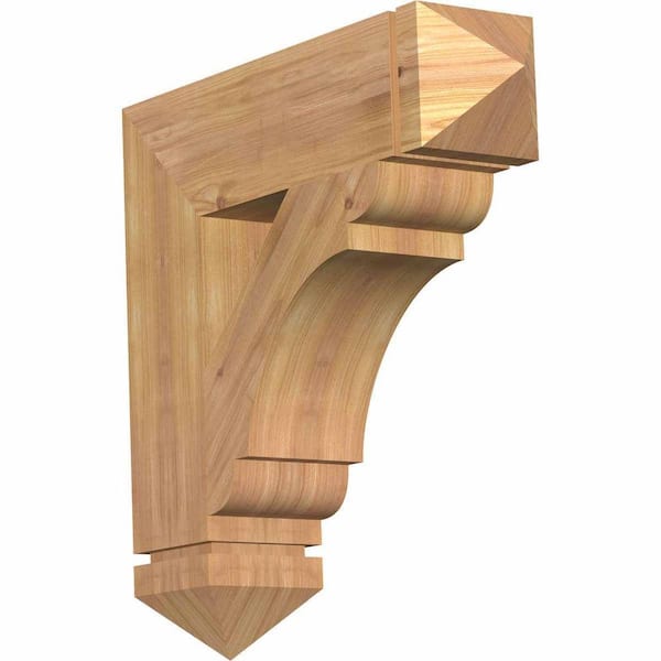 Ekena Millwork 5.5 in. x 24 in. x 24 in. Western Red Cedar Olympic Arts and Crafts Smooth Bracket