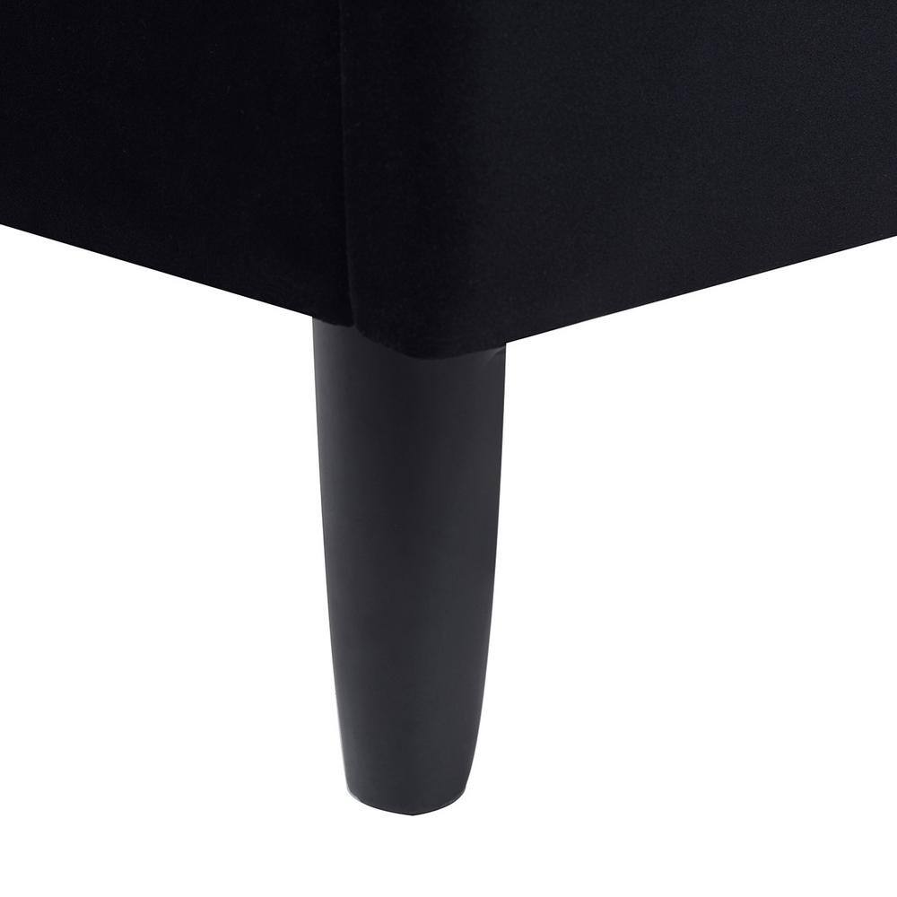 Aspen Anthracite Black Velvet King Platform Bed Frame with Tufted Headboard