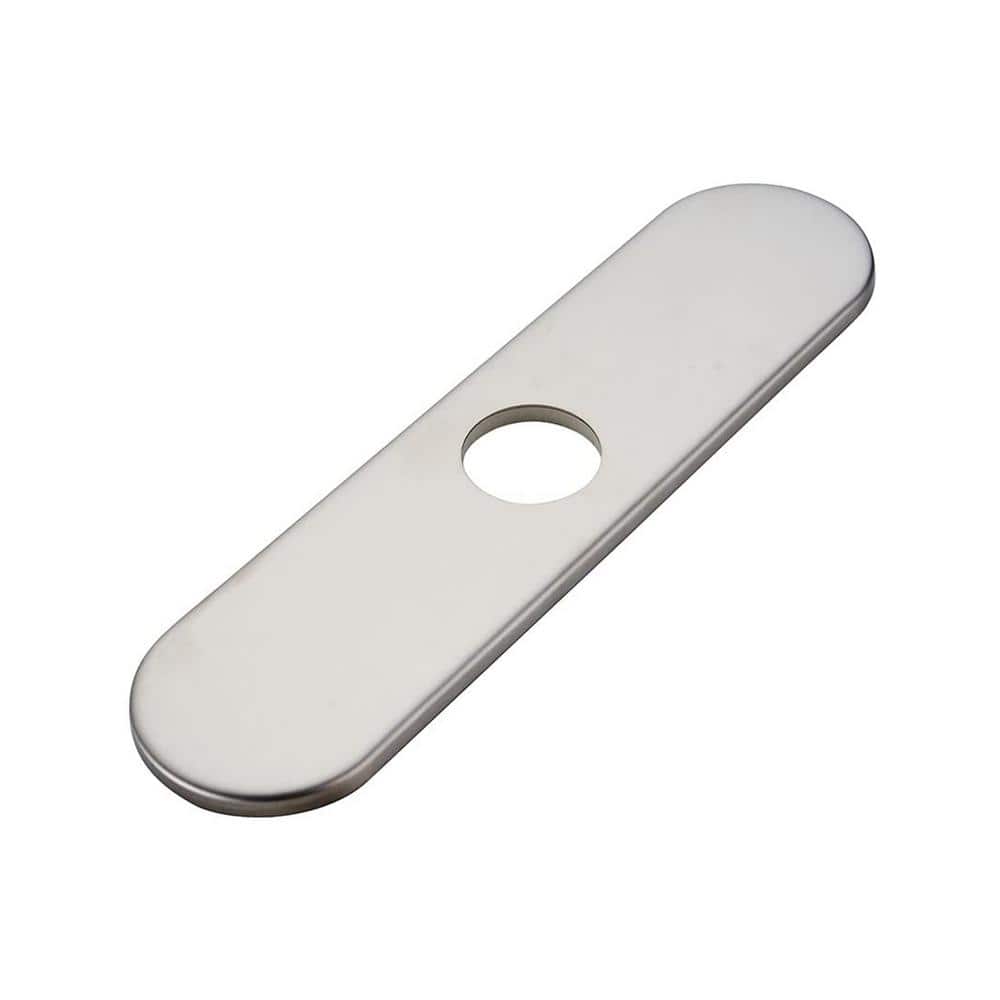 BWE Faucet Cover Sink Hole Deck plate 10 Inch for 1 or 3 Hole Brushed Nickel Bathroom or Kitchen Sink Faucet Oversized Escutcheon Plate Vessel Vanity Basin Sink Stainless Steel Plate Square Modern