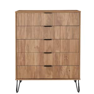 Dumbo Golden Brown Modern 5-Drawer 35.19 In. W Dresser