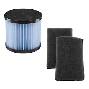 HEPA Filter for Small Wet Dry Vacuums with Foam Filter (2-Pack)