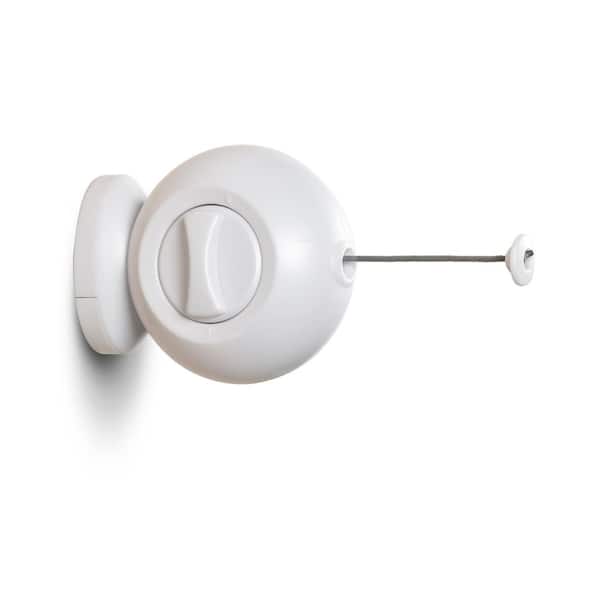 Micro Retractable Clothesline in White, 11.5 Feet Drying Space