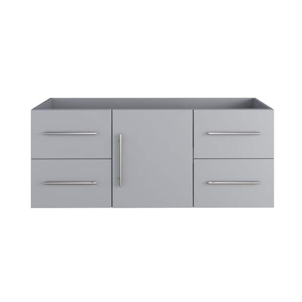 Napa 60 in. W x 18 in. D x 21 in. H Single Sink Bath Vanity Cabinet without Top in Gray, Wall Mounted