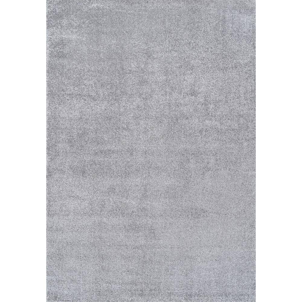 Gray Synthetic 4' x 6' Solid Low-Pile Indoor Area Rug
