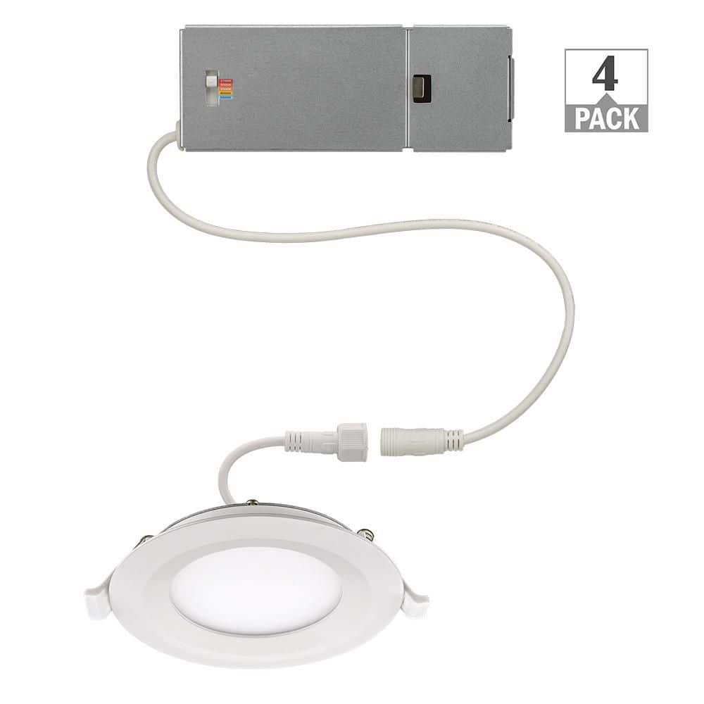 4 in. Adjustable CCT Integrated LED Canless Recessed Light Trim 650 Lumens 