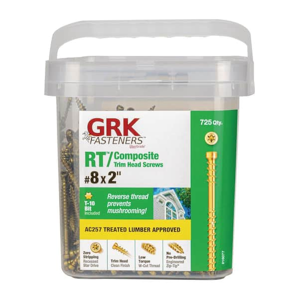 GRK Fasteners #8 x 2 in. Star Drive Trim-Head RT Composite Exterior ...