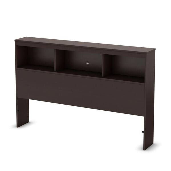 South Shore Spark Full-Size Bookcase Headboard in Chocolate