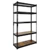 KING'S RACK Black 5-Tier Boltless Tier Height Adjustable Steel Frame Garage Storage Rack Shelving Units (42" W x 16" D x 72" H) GT0902BK