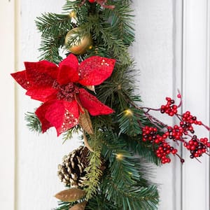 6 ft. Artificial Christmas Garland Pre-Lit Xmas Pine Fireplace Wreath Stairs Door