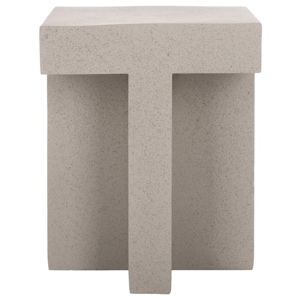 SAFAVIEH Aldrich 18 in. Gray Square Concrete End Table