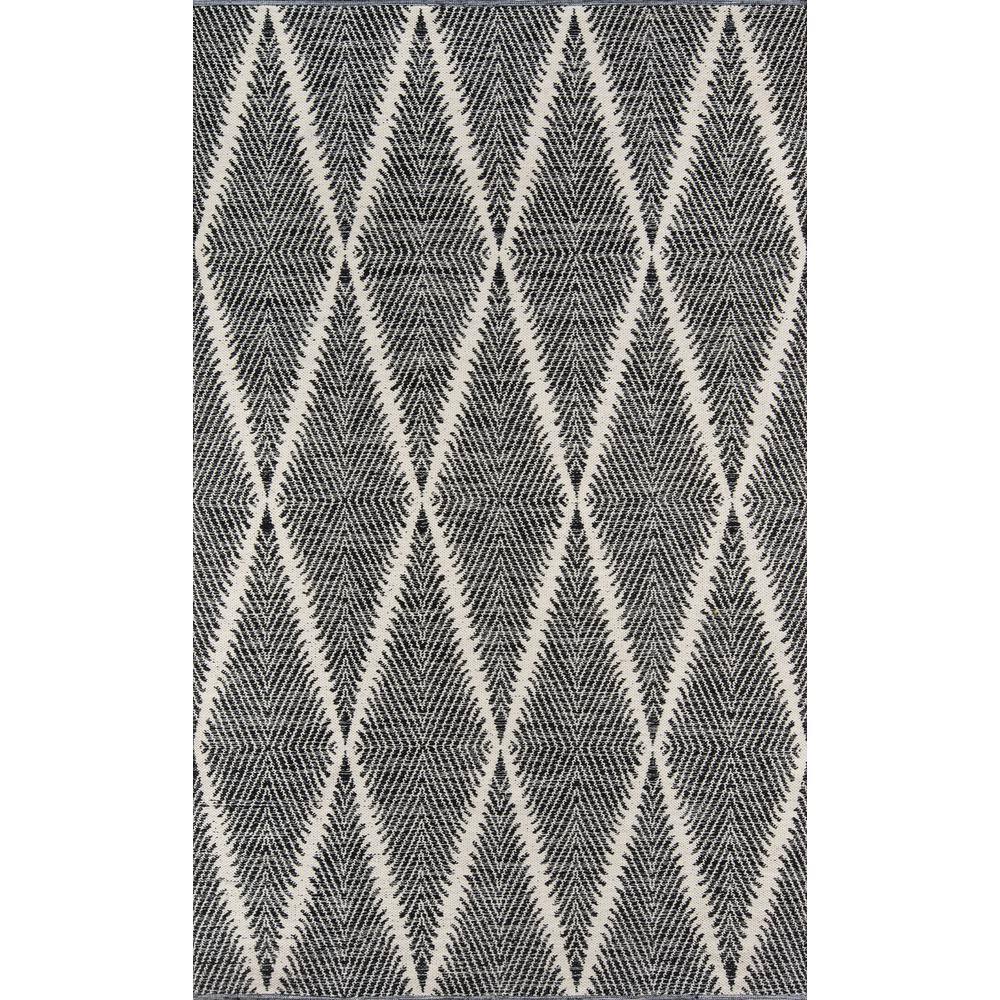 Handmade Black and Gray Diamond Geometric Rectangle Rug 6' x 9'