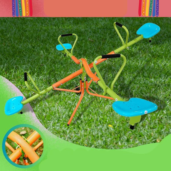 Outdoor Playground Four Seats Seesaw for Kids 3 Plus Age