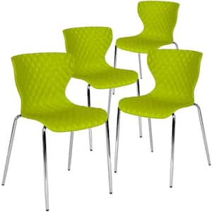 Plastic Stackable Chair in Green (Set of 4)