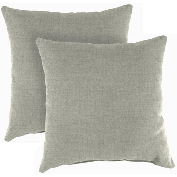 Textured Solid Almond Square Outdoor Throw Pillow (2-Pack)