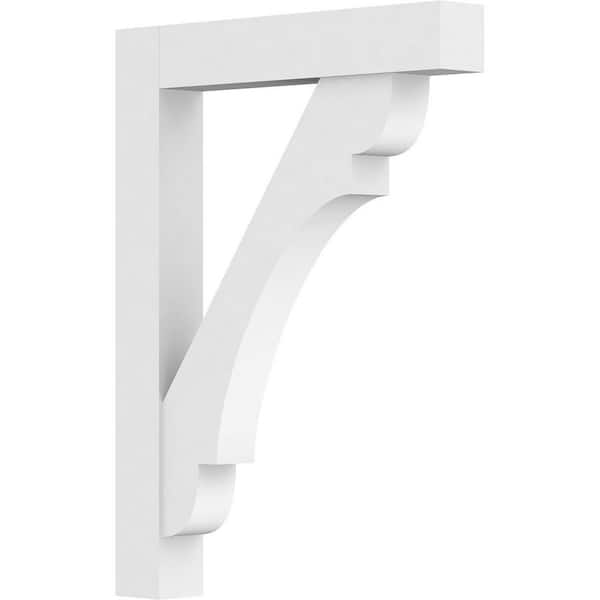 Ekena Millwork Standard Olympic 3 in. W x 32 in. H x 24 in. D Signature Urethane Polyurethane Bracket With Block Ends
