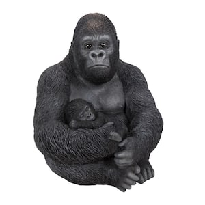Gorilla Sitting With Baby Garden Statue