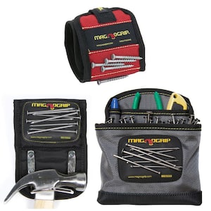 Pro Magnetic Clip-On Nail Pouch Platinum for Repair or Installation Projects 