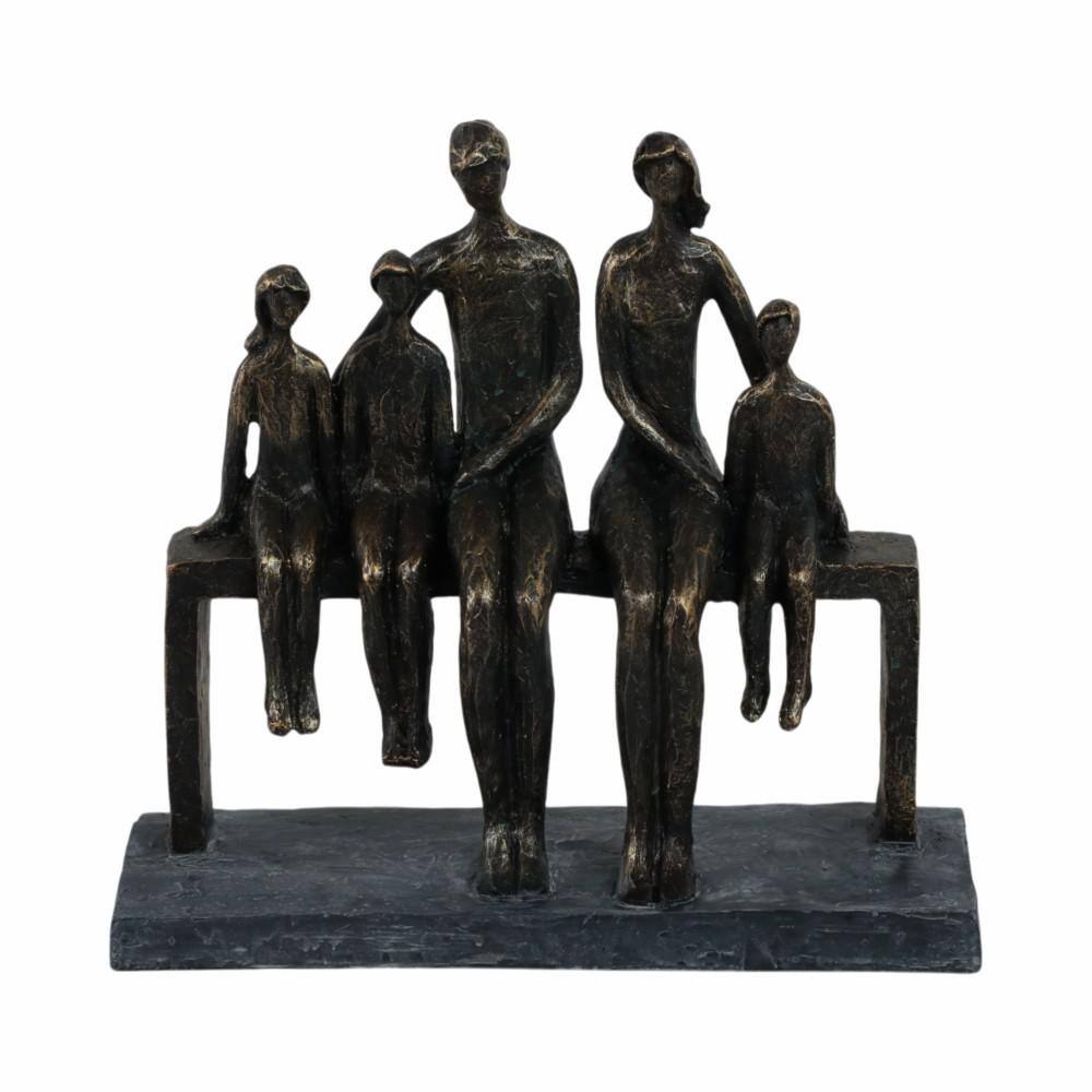Bronze Resin Family Sculpture 10" Wall Mounted