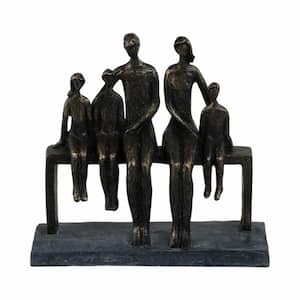 polyresin 10 in. Family Sculpture in Bronze