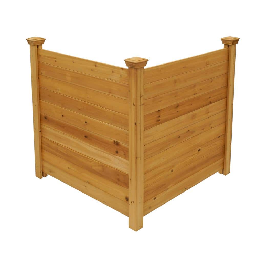 4ft H x 4ft W Cedar Wood Privacy Screen Kit