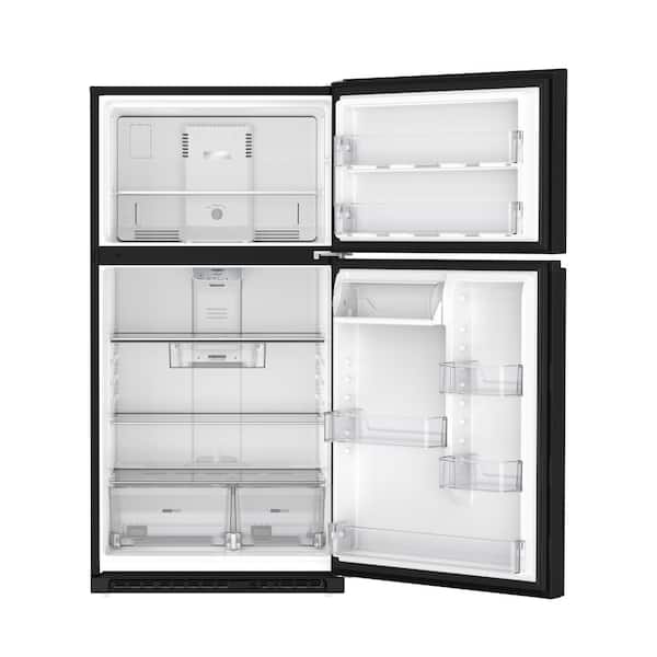 32.8 in. 21.3 cu. ft. Freestanding Top Freezer Refrigerator in Black with Total Coverage Cooling