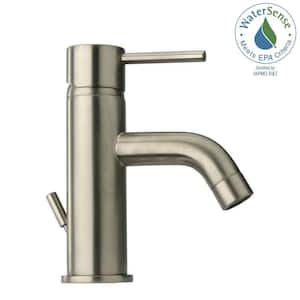 Elba Single Hole 1-Handle Low-Arc Bathroom Faucet in Brushed Nickel