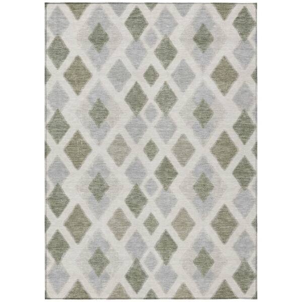 Chantille Machine Washable Indoor/Outdoor Abstract ACN3021 Ivory 8 ft. x 10 ft. Area Rug