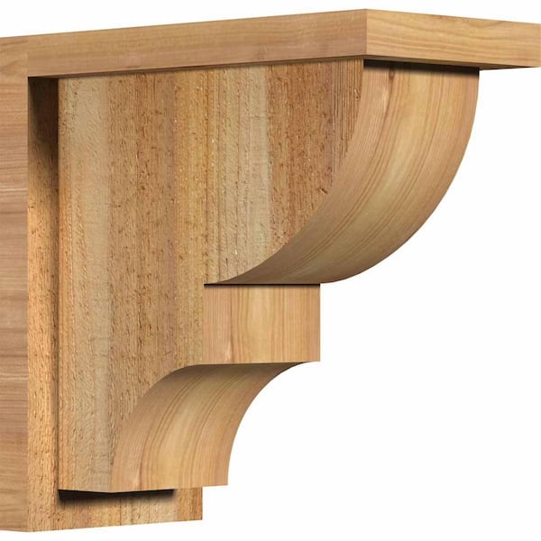 Ekena Millwork 6 in. x 12 in. x 12 in. Western Red Cedar Ridgewood Rough Sawn Corbel with Backplate
