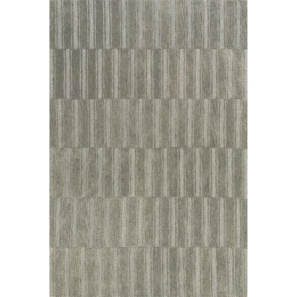 Starke Checked Wool Grey 8 ft. x 10 ft. Indoor/Outdoor Patio Rug
