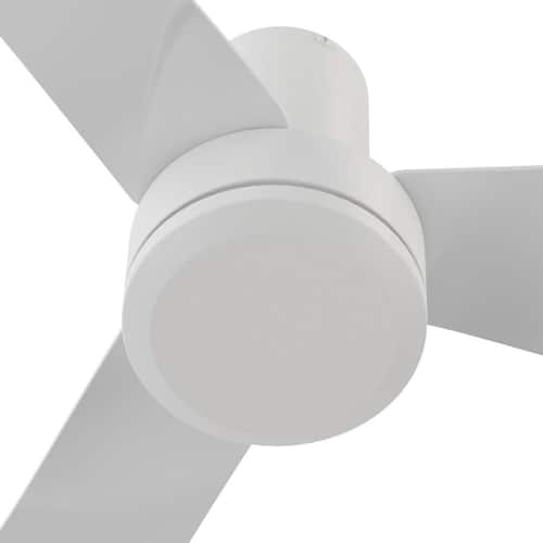 Lyon 44 in. Indoor White 10-Speed DC Motor Flush Mount Ceiling Fan with Remote Control for Bedroom or Living Room CARRO Ceiling Fans Without Lights