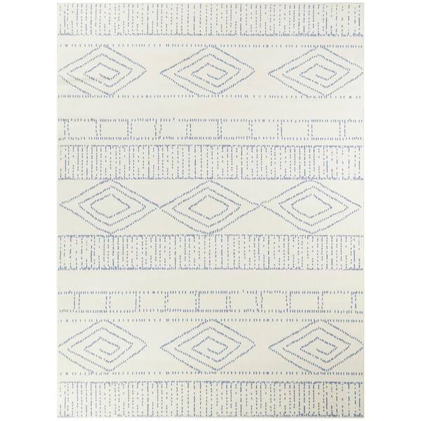 BALTA Lucca Global White 5 ft. x 7 ft. Area Rug